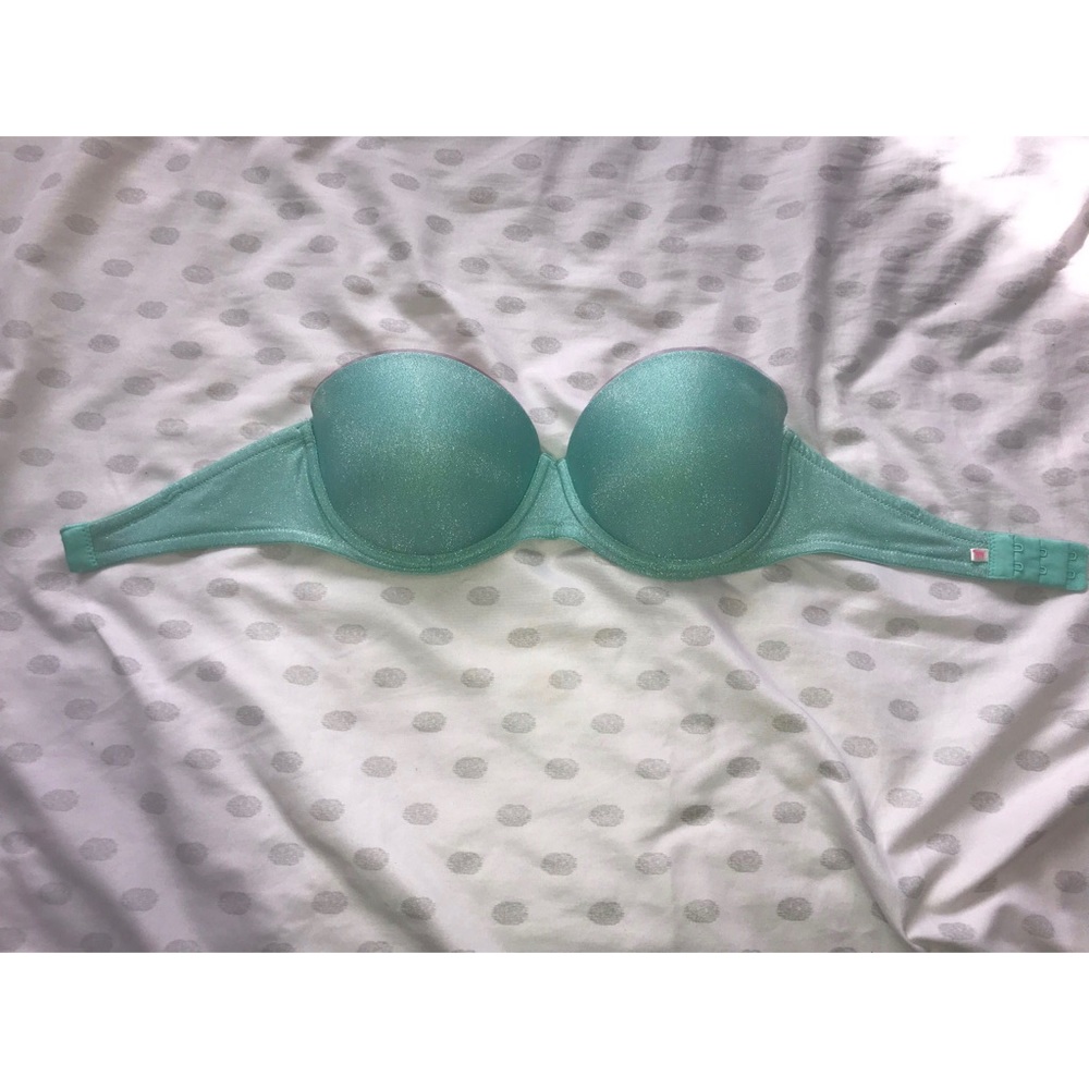 Shimmery Teal strapless bra